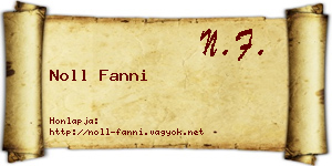 Noll Fanni névjegykártya